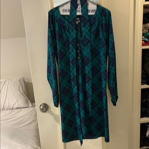 Mud Pie Green and Blue Sheath Dress Long Sleeve